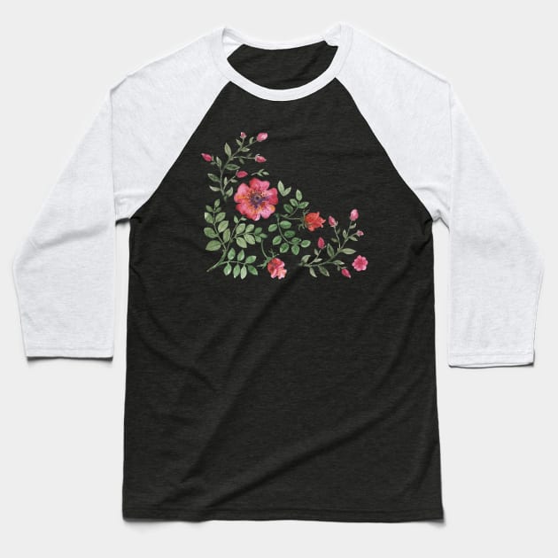 Floral #030 Baseball T-Shirt by Olga Berlet